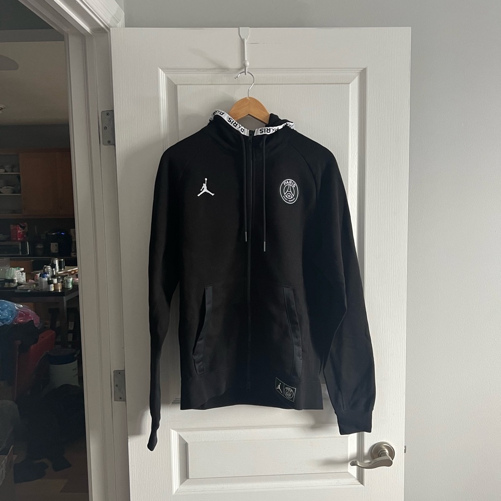 Jordan Black Hoodie Jacket X PSG